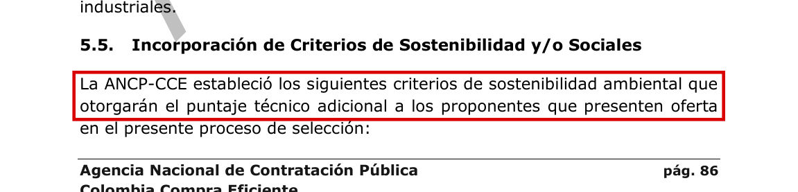 La sostenibilidad quedó como puntaje, no como requisito