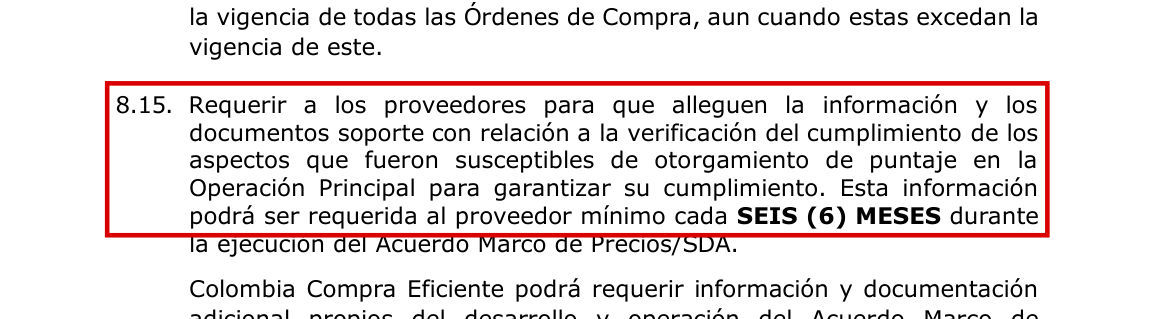 El Acuerdo Marco ya dice quién cumple los puntos y quién los verifica