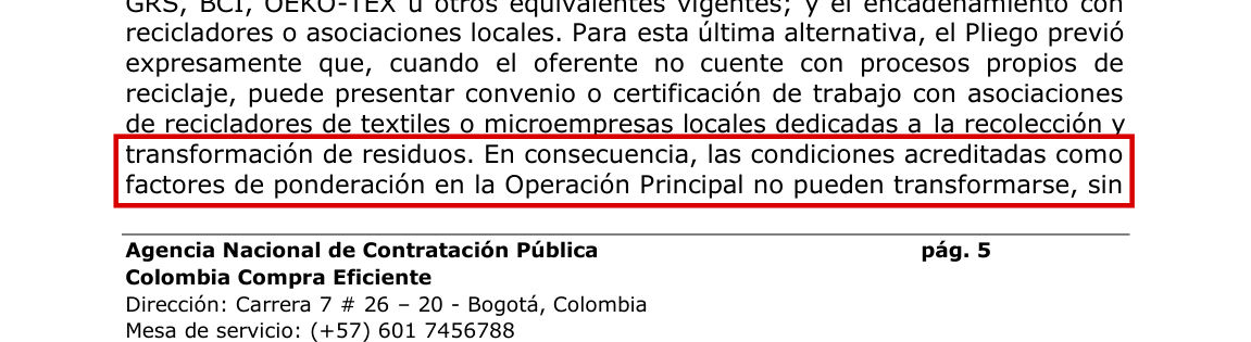 La administradora del Acuerdo Marco lo dice en los mismos términos