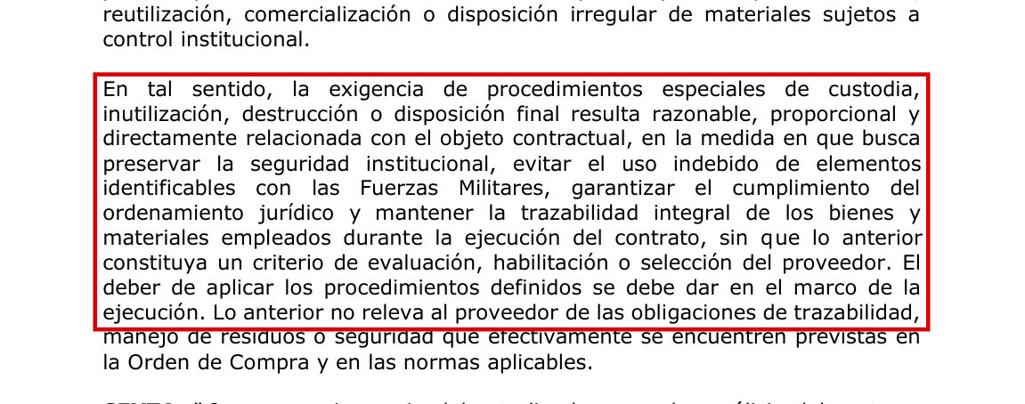 El retal: controles razonables, pero en la ejecución del contrato, no para escoger al proveedor